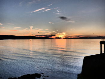 Scenic view of sea at sunset