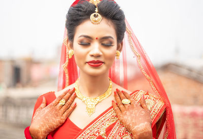 Portrait of beautiful young woman