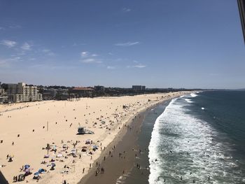 High angle view of beach against sky