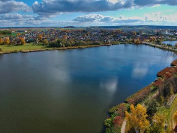 Scenic view of river against sky