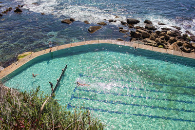 High angle view of swimming pool