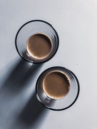 High angle view of coffee on table