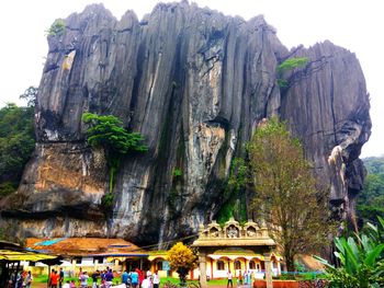 Low angle view of rock formation