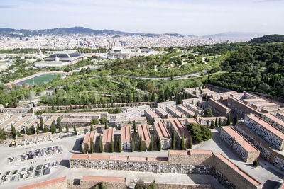 Aerial view of buildings in city