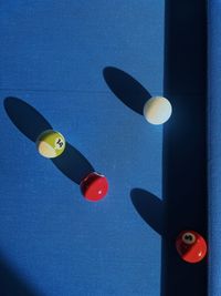 High angle view of pills on table