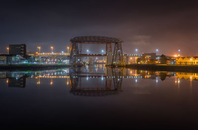 City lit up at night
