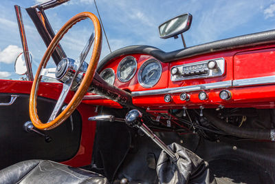 Close-up of abandoned car