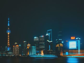 Illuminated city at night