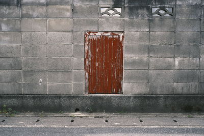 Close-up of window on wall