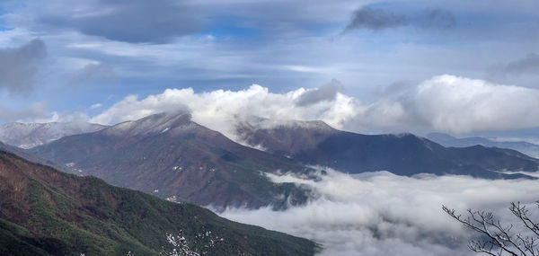 Scenic view of mountains against sky