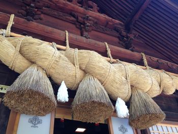 Close-up of clothes hanging on rope