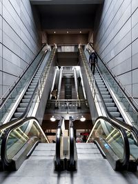 Low angle view of escalator at subway station