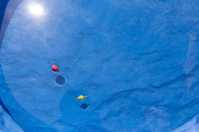 High angle view of balloons in swimming pool