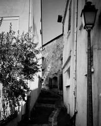 Narrow alley amidst buildings in city