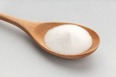 Close-up of cake on white background