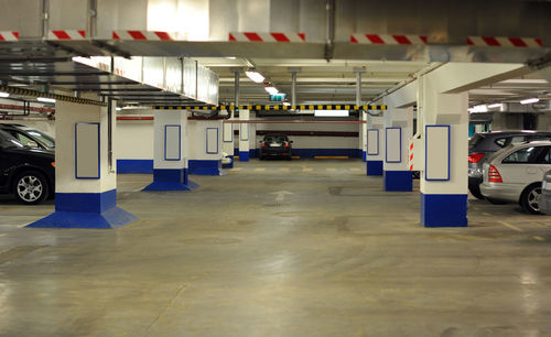 Interior of parking lot