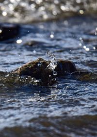 Water splashing in sea