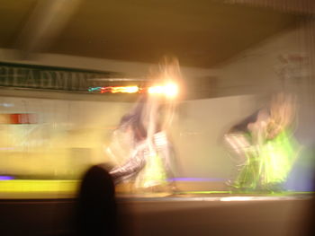 Blurred motion of woman