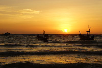 Scenic view of sea during sunset