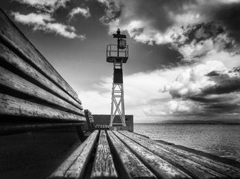 Pier over sea against sky