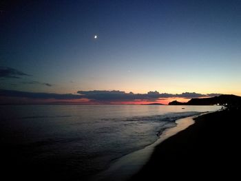 Scenic view of sea against sky at sunset