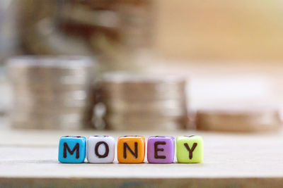 Close-up of toy toys on table