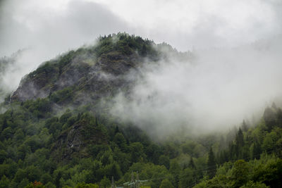 Scenic view of waterfall against sky