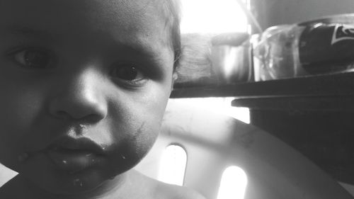 Close-up portrait of smiling boy