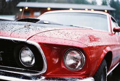 Close-up of old car