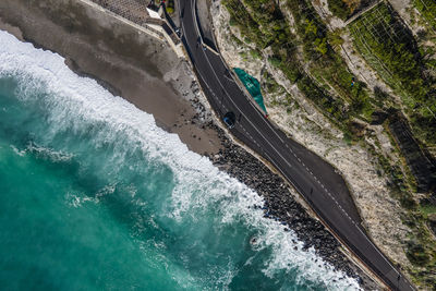 Directly above shot of sea waves