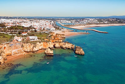 Aerial from lagos in the algarve portugal