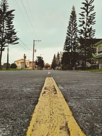 Road by trees against sky