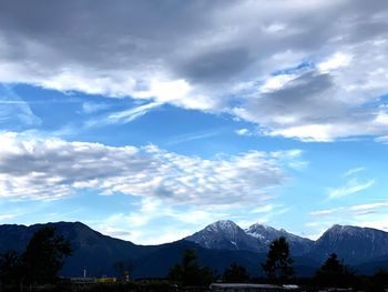 Scenic view of mountains against sky