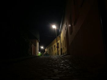 Illuminated buildings in city at night