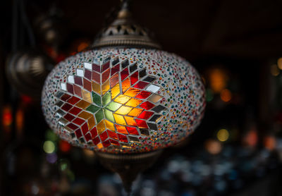 Close-up of illuminated light bulb