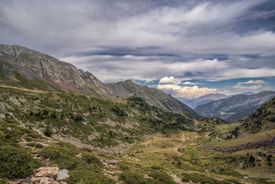 Scenic view of mountains against sky