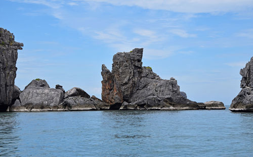 Rock formations in sea