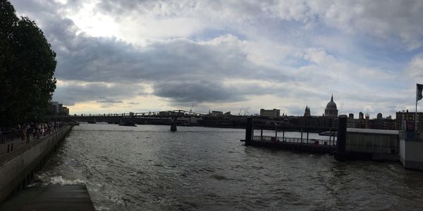 River against cloudy sky