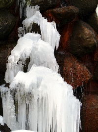 Close-up of frozen water