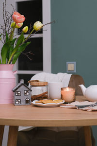 Potted plant on table