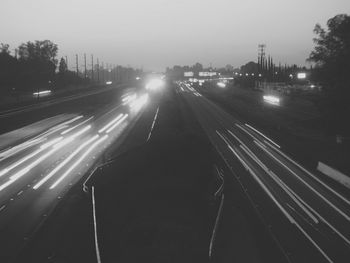 Railroad tracks at night