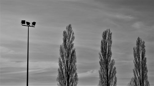 Low angle view of street light against sky