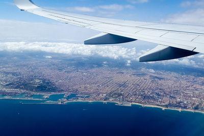 Aerial view of sea against sky