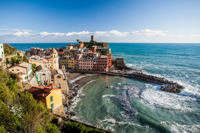 High angle view of city