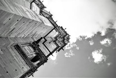 Low angle view of old building against sky