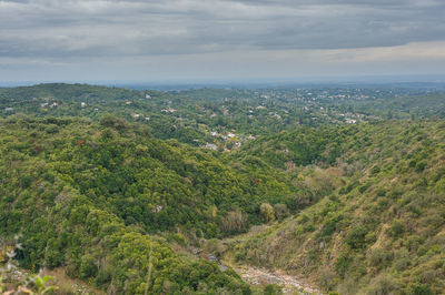 High angle view of cityscape against sky