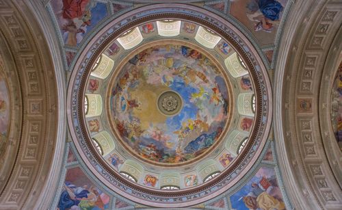 Low angle view of ornate ceiling of building