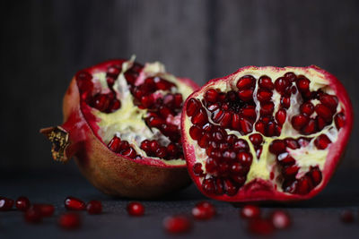 Close-up of pomegranate on table