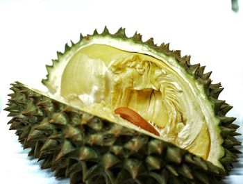 Close-up of fruit against white background