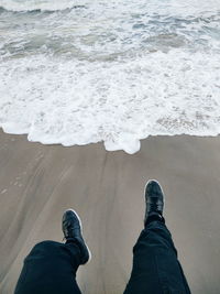 Low section of man at beach